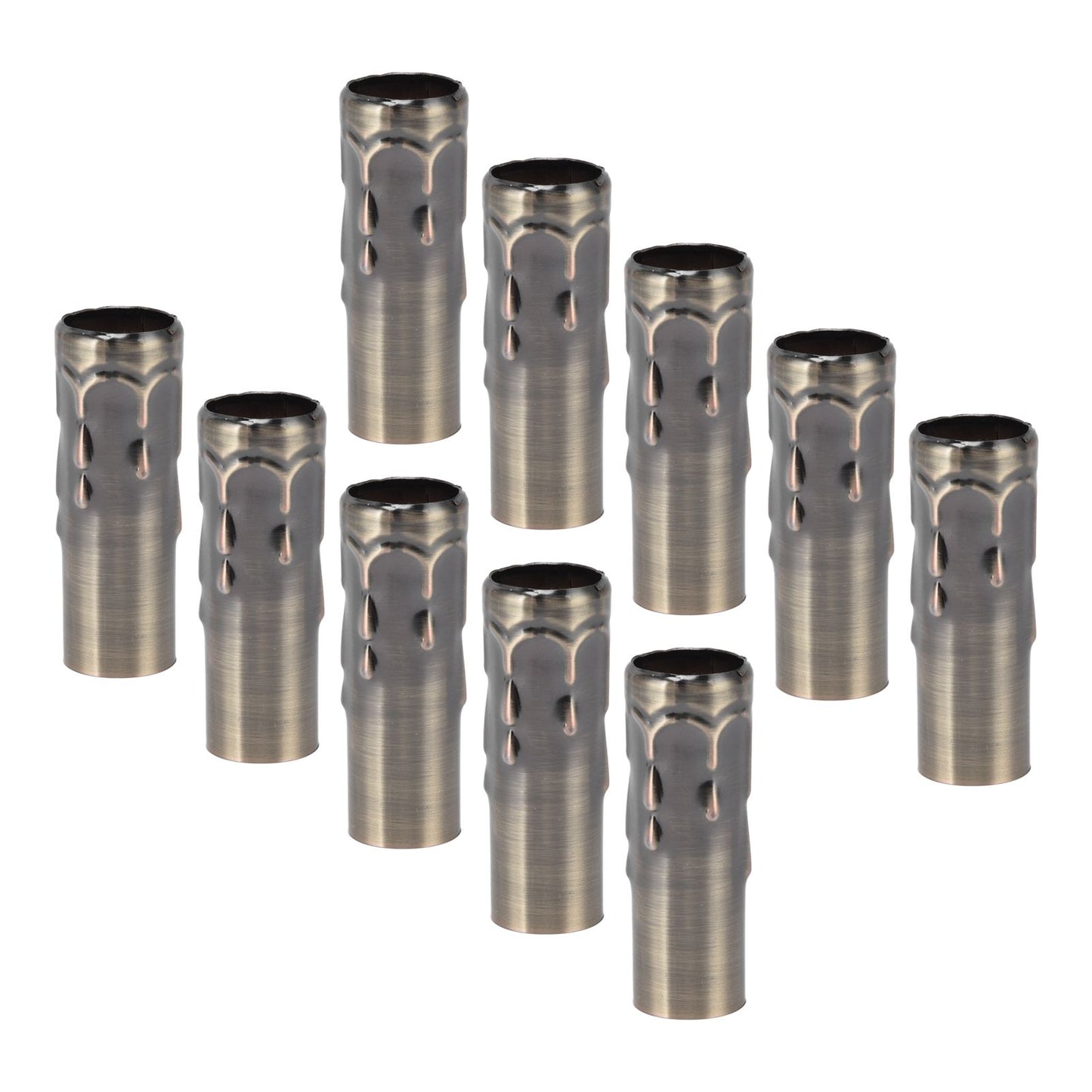 10Pcs E14 Metal Tube for Candle Lamp Holder Lamp Base Lighting Accessories 25x80mm Bronze