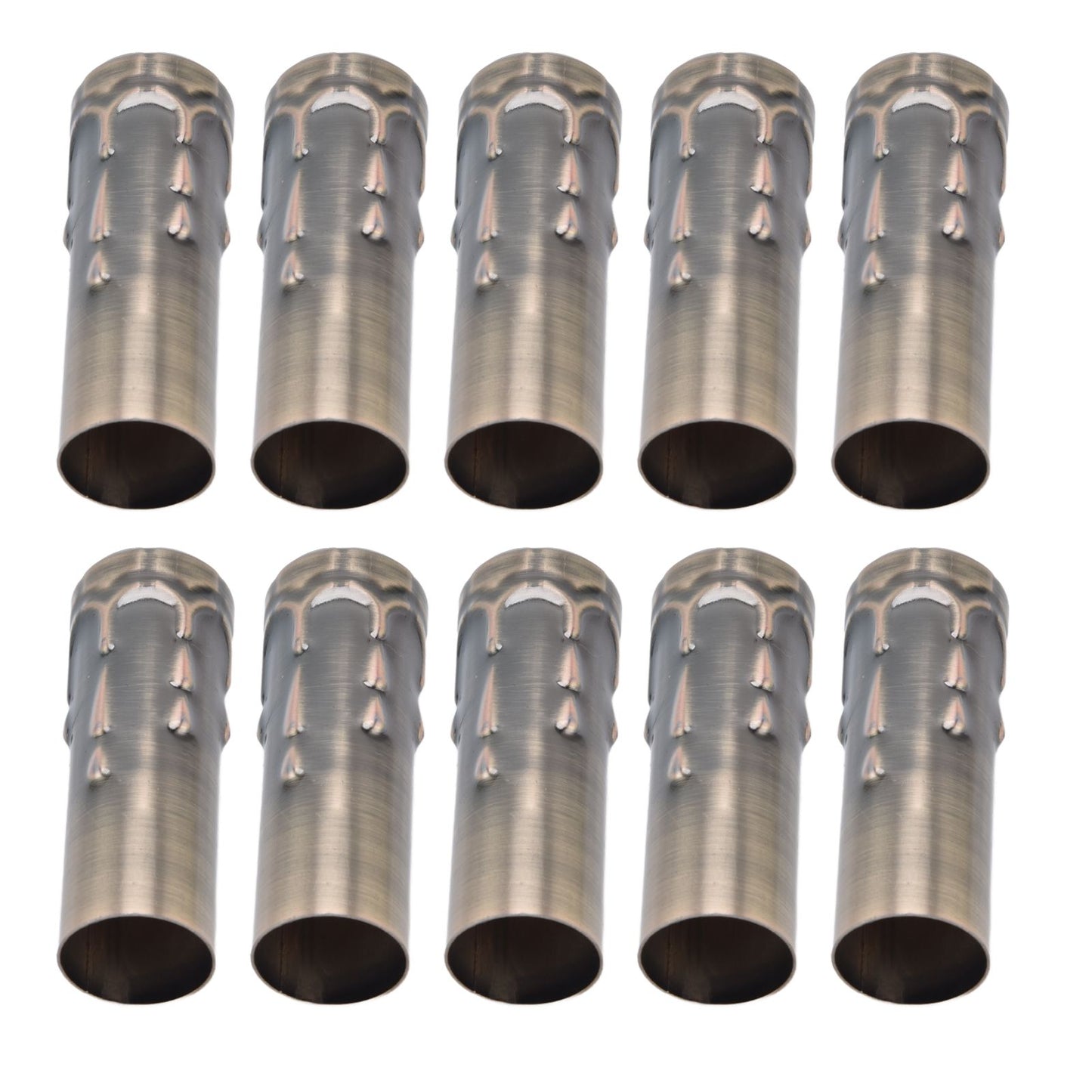 10Pcs E14 Metal Tube for Candle Lamp Holder Lamp Base Lighting Accessories 25x80mm Bronze