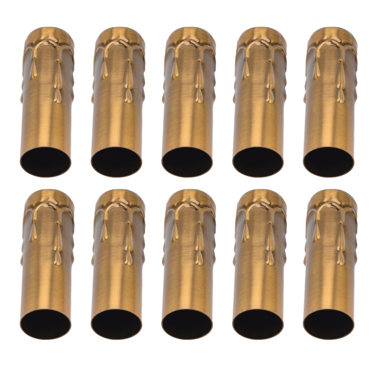 10Pcs E14 Metal Tube for Candle Lamp Holder Lamp Base Lighting Accessories 25x80mm Gold Bronze
