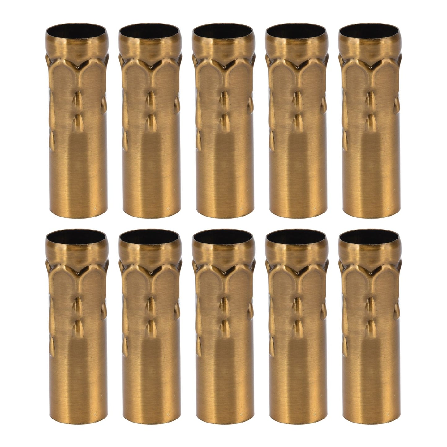 10Pcs E14 Metal Tube for Candle Lamp Holder Lamp Base Lighting Accessories 25x80mm Gold Bronze