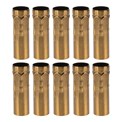 10Pcs E14 Metal Tube for Candle Lamp Holder Lamp Base Lighting Accessories 25x80mm Gold Bronze