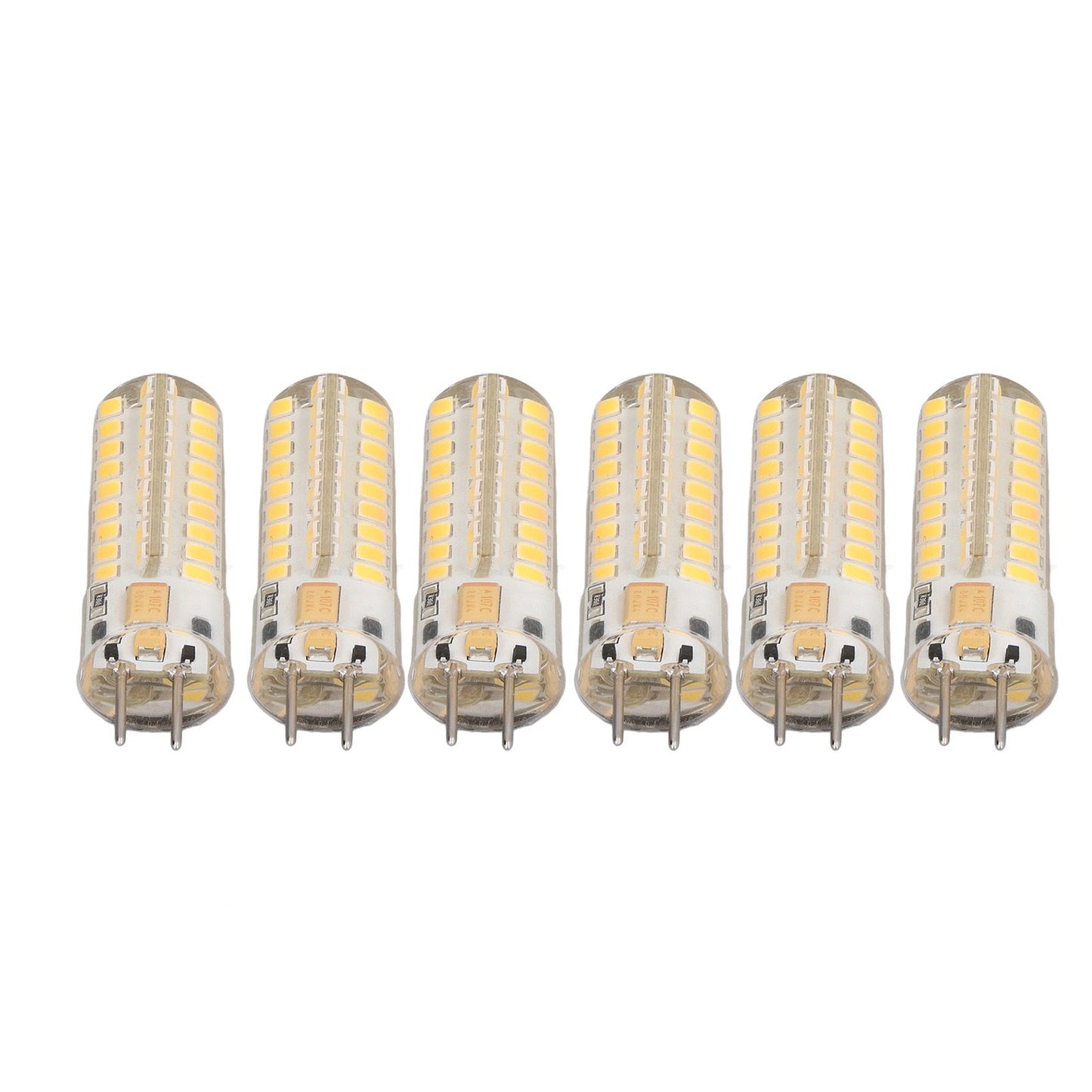 6Pcs GY6.35 LED Bulb 7W AC DC12V 700lm 72 LEDs 360 Degree LED Corn Light Bulb for Pendant Lamps Ceiling Lamps Warm Light(2700K-3000K)