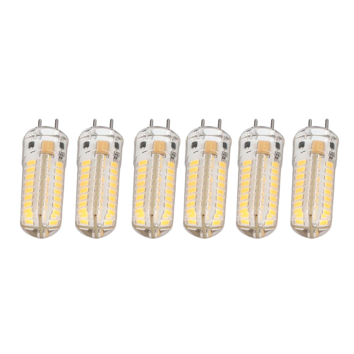 6Pcs GY6.35 LED Bulb 7W AC DC12V 700lm 72 LEDs 360 Degree LED Corn Light Bulb for Pendant Lamps Ceiling Lamps Warm Light(2700K-3000K)