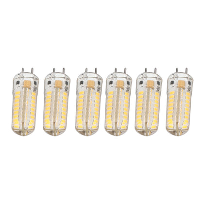 6Pcs GY6.35 LED Bulb 7W AC DC12V 700lm 72 LEDs 360 Degree LED Corn Light Bulb for Pendant Lamps Ceiling Lamps Warm Light(2700K-3000K)