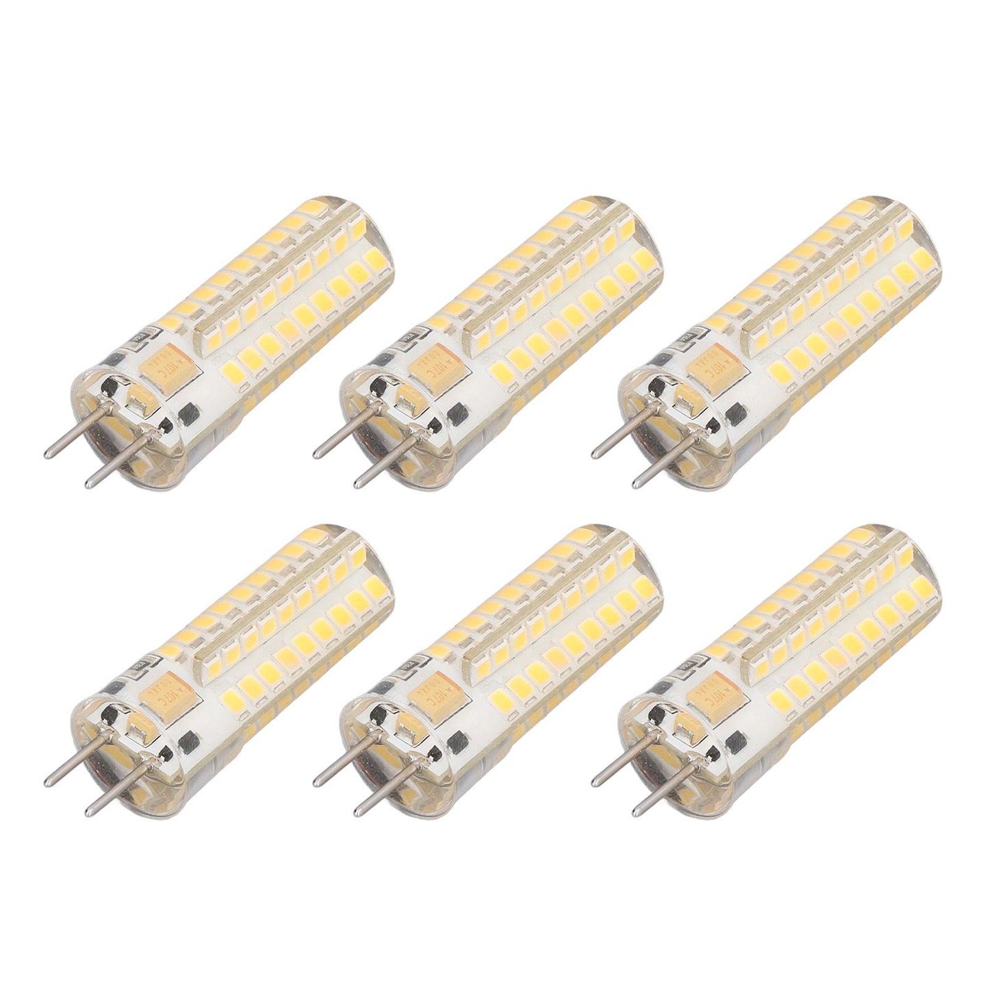 6Pcs GY6.35 LED Bulb 7W AC DC12V 700lm 72 LEDs 360 Degree LED Corn Light Bulb for Pendant Lamps Ceiling Lamps Warm Light(2700K-3000K)
