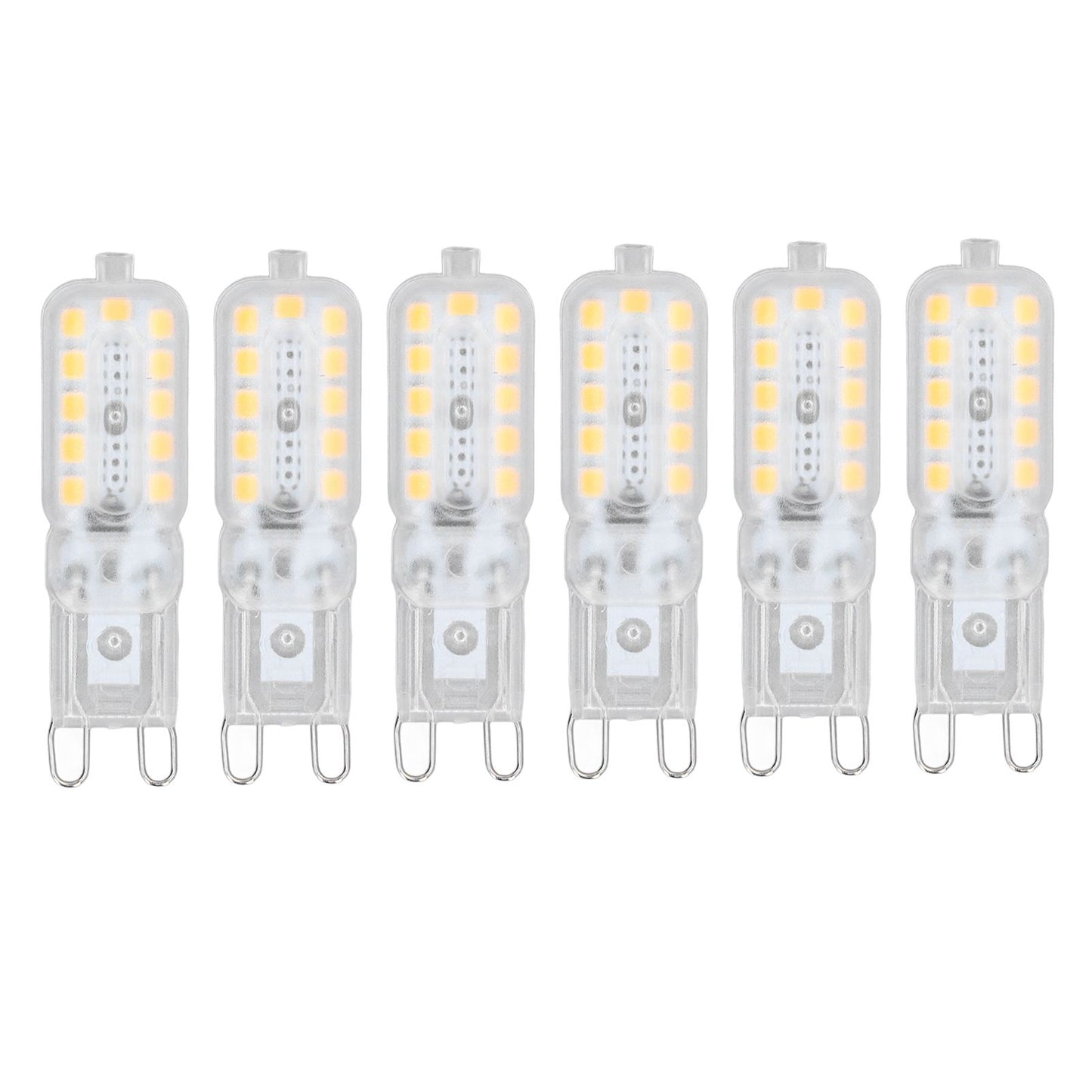 6pcs G9 LED Bulb 5W Transparent Cover 22LED Dimmable G9 Light Bulb for Ceiling Light Wall Light Table Light Natural White 220-240V