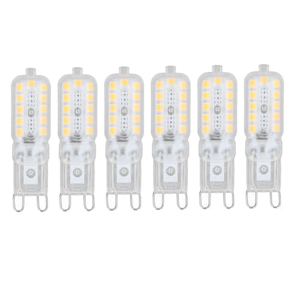 6pcs G9 LED Bulb 5W Transparent Cover 22LED Dimmable G9 Light Bulb for Ceiling Light Wall Light Table Light Natural White 220-240V