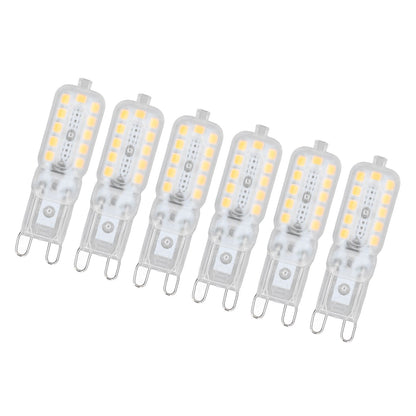 6pcs G9 LED Bulb 5W Transparent Cover 22LED Dimmable G9 Light Bulb for Ceiling Light Wall Light Table Light Natural White 220-240V