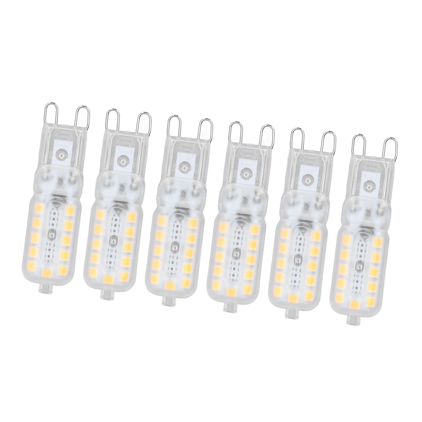 6pcs G9 LED Bulb 5W Transparent Cover 22LED Dimmable G9 Light Bulb for Ceiling Light Wall Light Table Light Natural White 220-240V