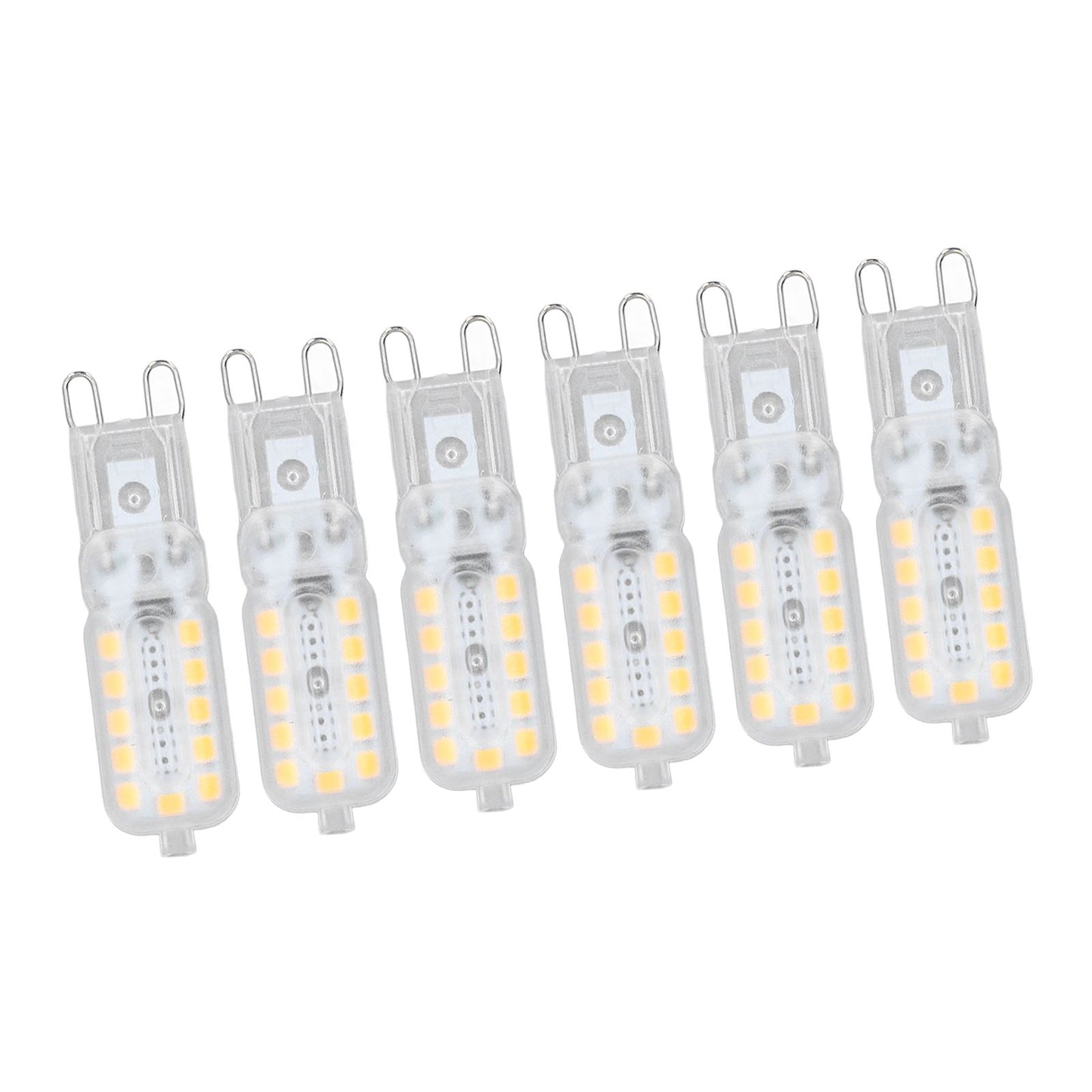 6pcs G9 LED Bulb 5W Transparent Cover 22LED Dimmable G9 Light Bulb for Ceiling Light Wall Light Table Light Natural White 220-240V