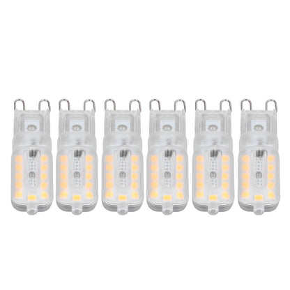 6pcs G9 LED Bulb 5W Transparent Cover 22LED Dimmable G9 Light Bulb for Ceiling Light Wall Light Table Light Natural White 220-240V
