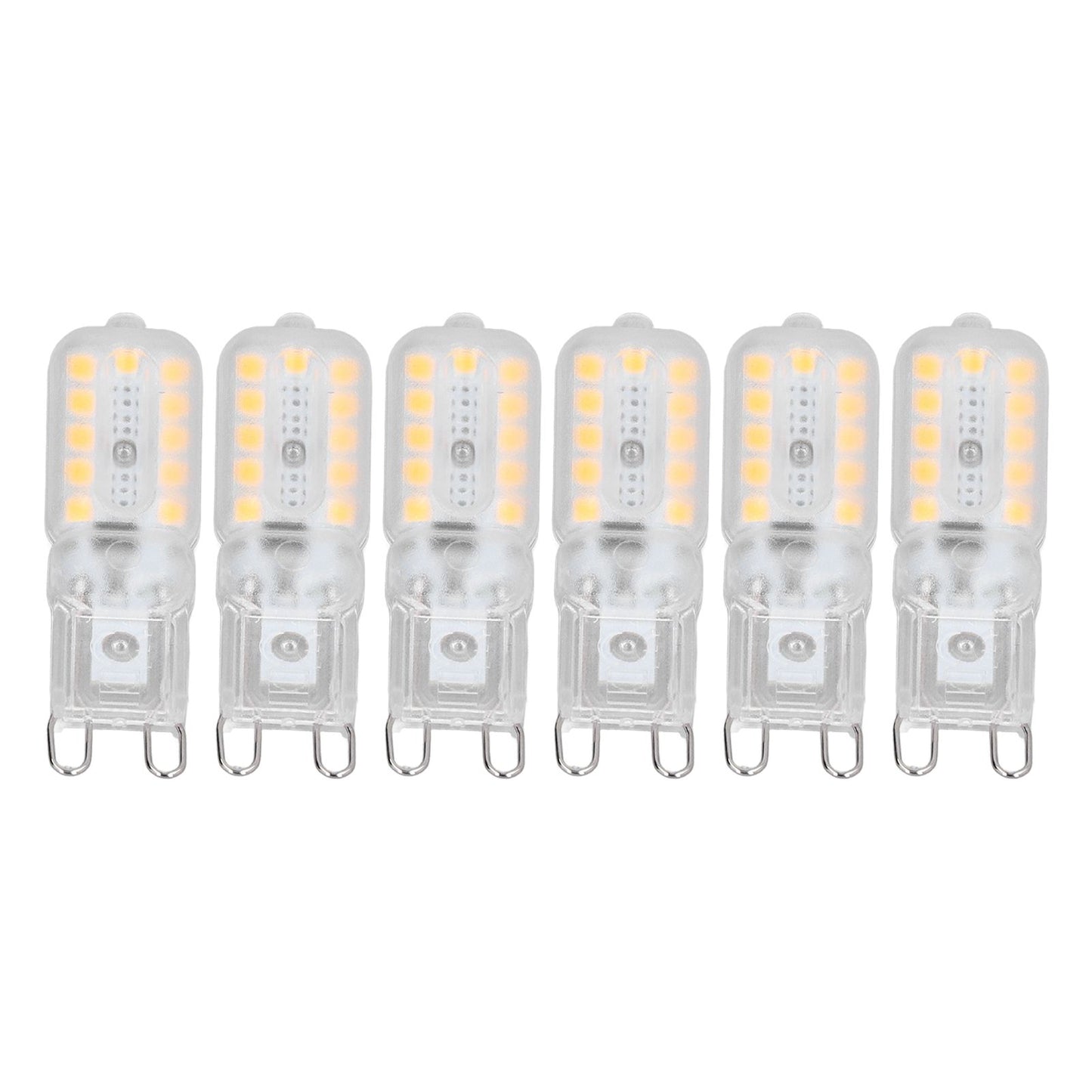 6pcs G9 LED Bulb 5W Transparent Cover 22LED Dimmable G9 Light Bulb for Ceiling Light Wall Light Table Light Natural White 220-240V