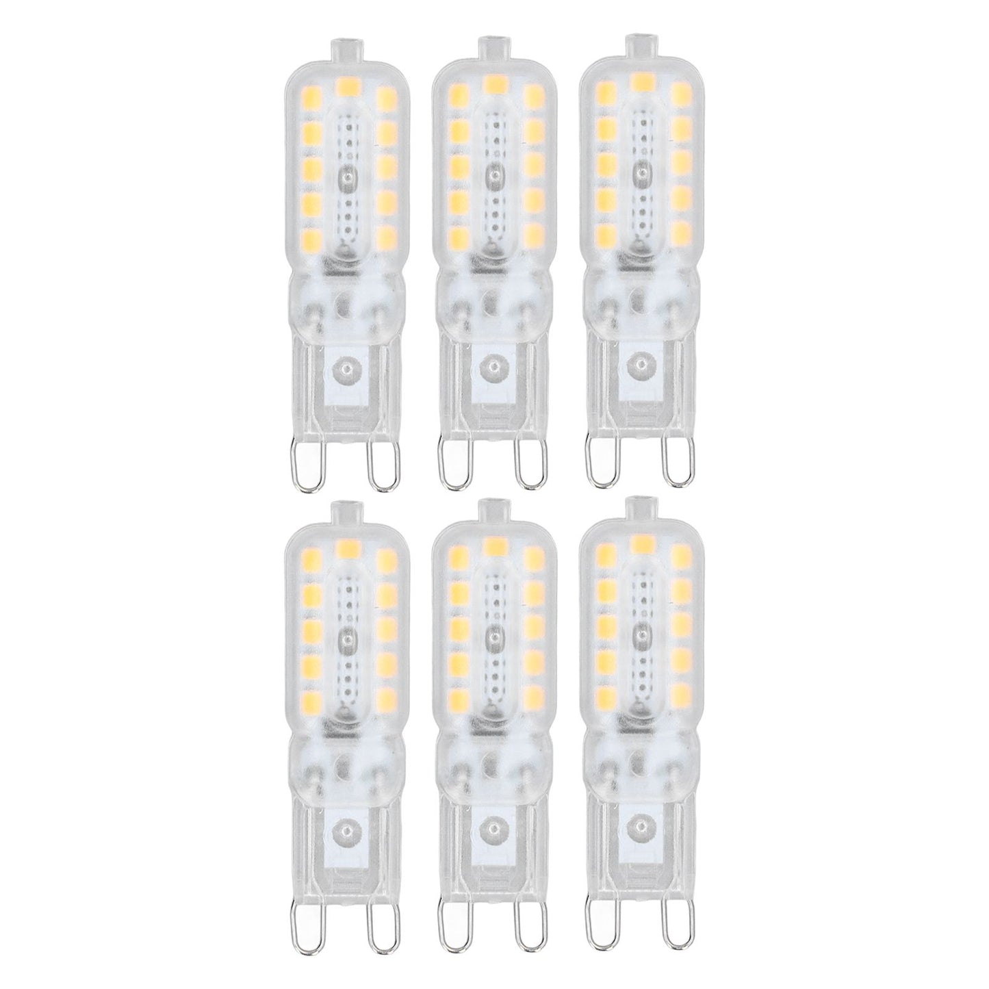 6pcs G9 LED Bulb 5W Transparent Cover 22LED Dimmable G9 Light Bulb for Ceiling Light Wall Light Table Light Warm White 220-240V