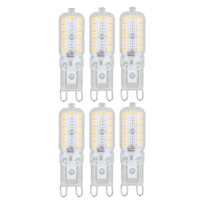 6pcs G9 LED Bulb 5W Transparent Cover 22LED Dimmable G9 Light Bulb for Ceiling Light Wall Light Table Light Warm White 220-240V
