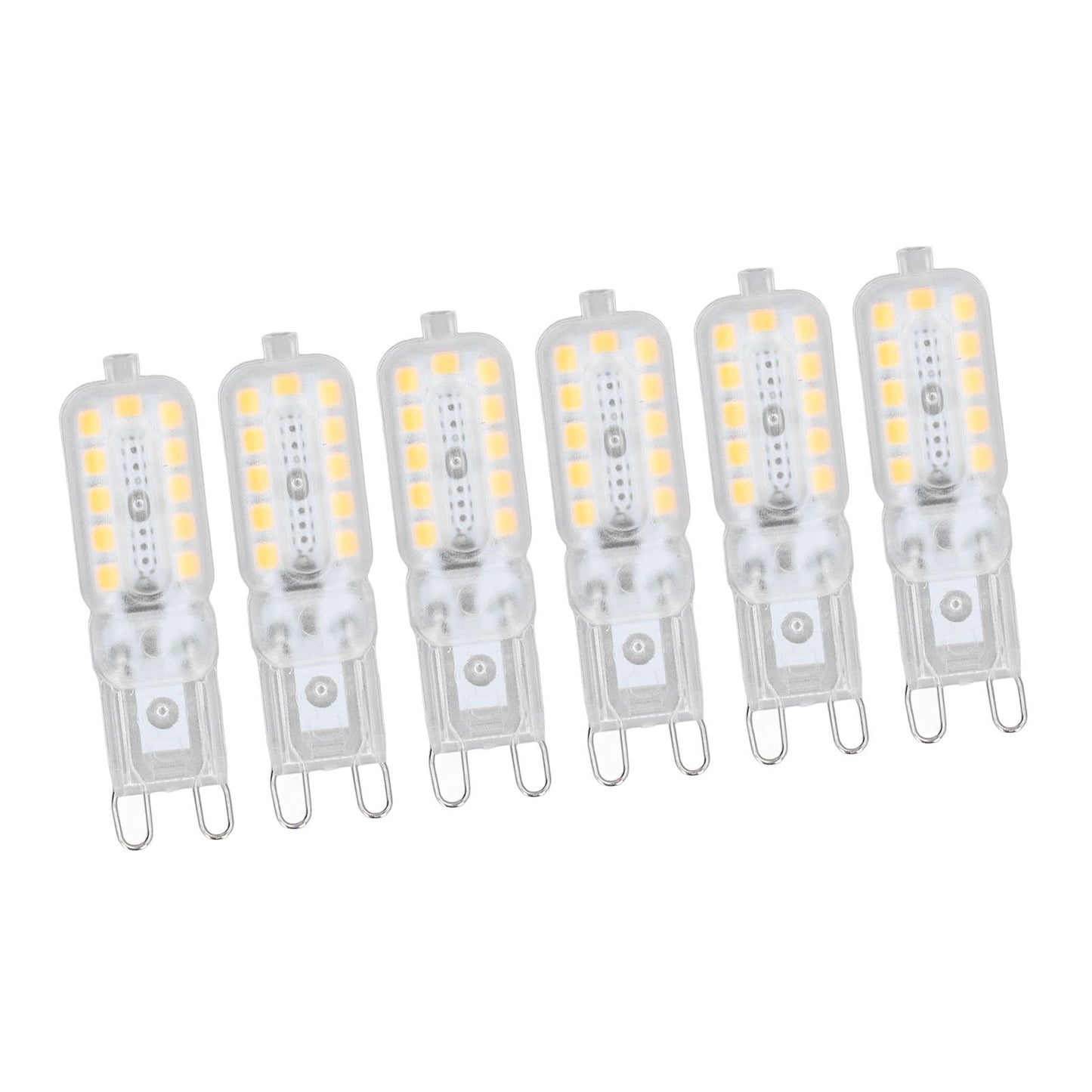 6pcs G9 LED Bulb 5W Transparent Cover 22LED Dimmable G9 Light Bulb for Ceiling Light Wall Light Table Light Warm White 220-240V