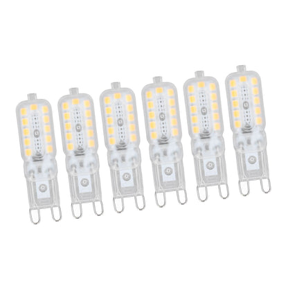 6pcs G9 LED Bulb 5W Transparent Cover 22LED Dimmable G9 Light Bulb for Ceiling Light Wall Light Table Light Warm White 220-240V