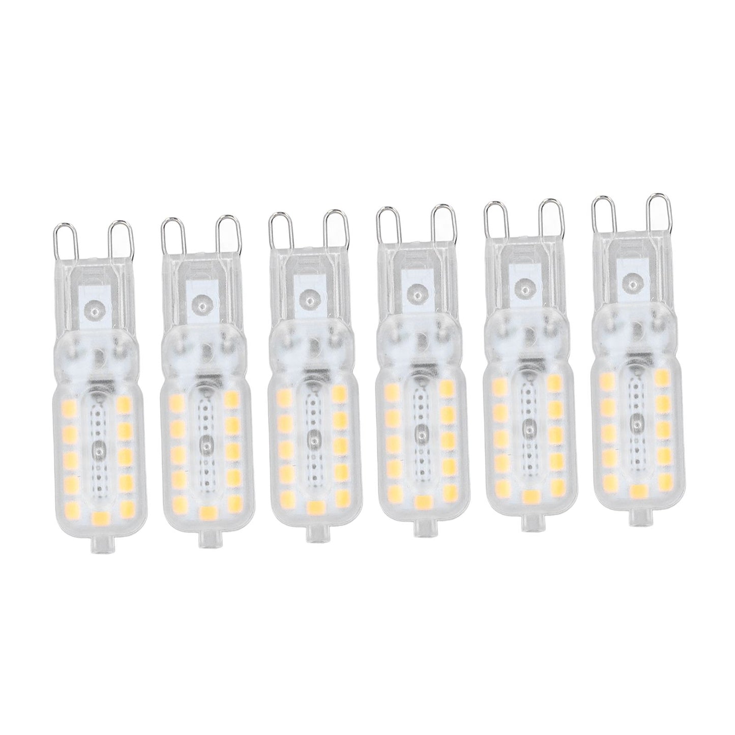 6pcs G9 LED Bulb 5W Transparent Cover 22LED Dimmable G9 Light Bulb for Ceiling Light Wall Light Table Light Warm White 220-240V