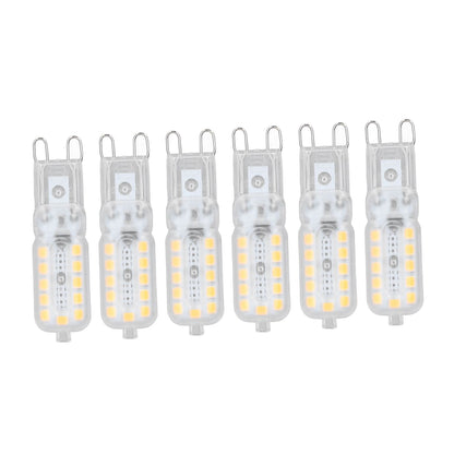6pcs G9 LED Bulb 5W Transparent Cover 22LED Dimmable G9 Light Bulb for Ceiling Light Wall Light Table Light Warm White 220-240V