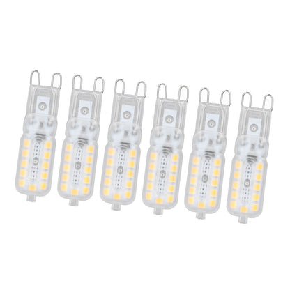 6pcs G9 LED Bulb 5W Transparent Cover 22LED Dimmable G9 Light Bulb for Ceiling Light Wall Light Table Light Warm White 220-240V