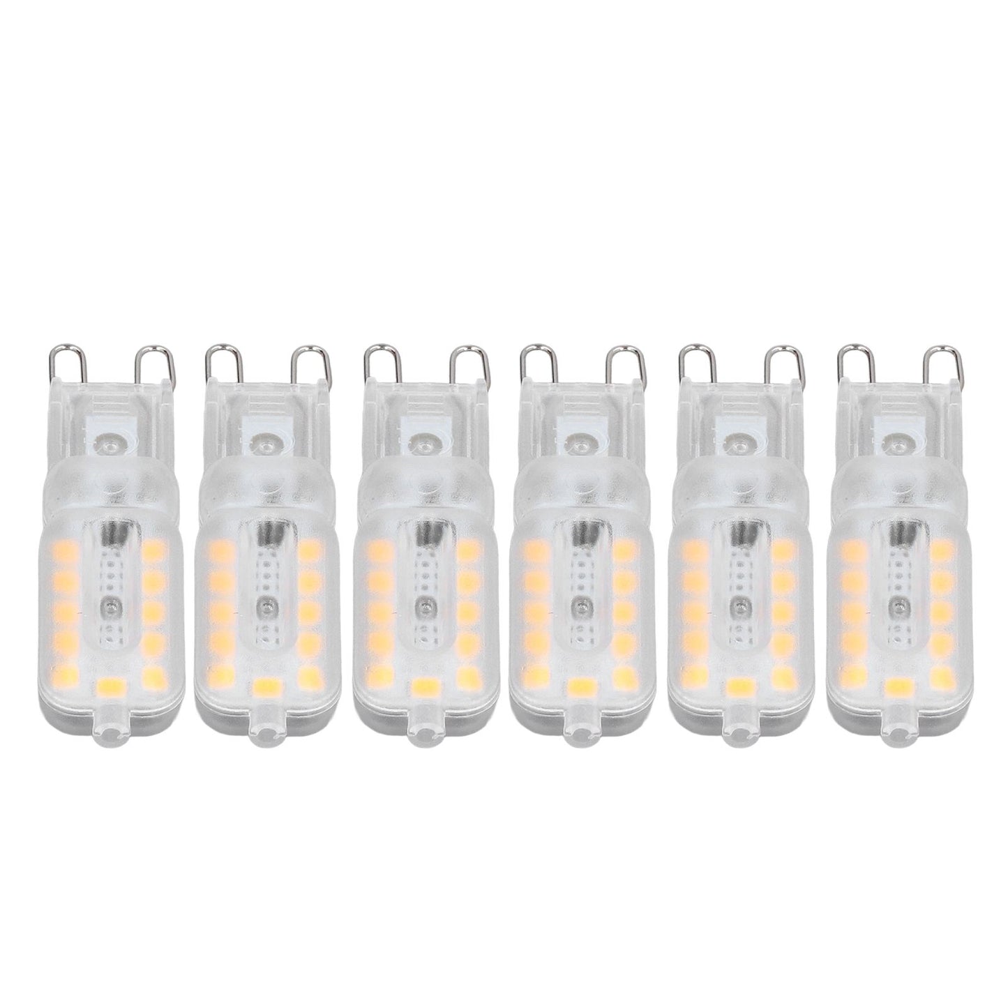 6pcs G9 LED Bulb 5W Transparent Cover 22LED Dimmable G9 Light Bulb for Ceiling Light Wall Light Table Light Warm White 220-240V