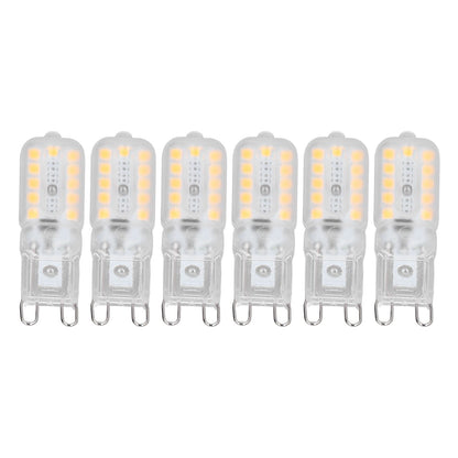 6pcs G9 LED Bulb 5W Transparent Cover 22LED Dimmable G9 Light Bulb for Ceiling Light Wall Light Table Light Warm White 220-240V