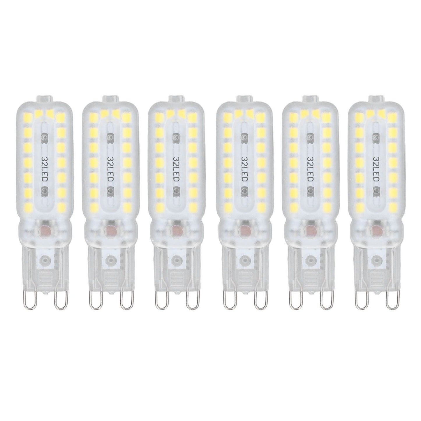 6pcs G9 LED Bulbs 7W Dimmable 360° Illumination Replacement Light Bulb for Wall Desk Cabinet Lamp Natural White 110-140V
