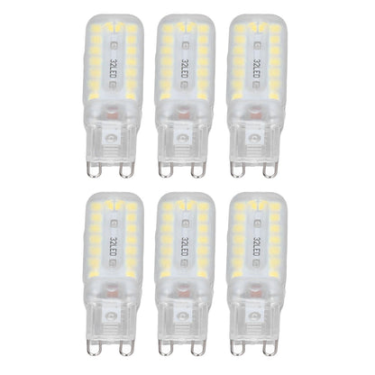 6pcs G9 LED Bulbs 7W Dimmable 360° Illumination Replacement Light Bulb for Wall Desk Cabinet Lamp Natural White 110-140V