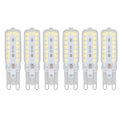 6pcs G9 LED Bulbs 7W Dimmable 360° Illumination Replacement Light Bulb for Wall Desk Cabinet Lamp Natural White 220-240V