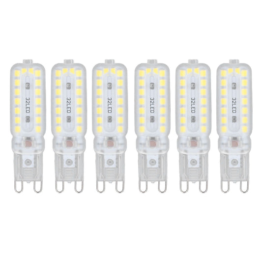 6pcs G9 LED Bulbs 7W Dimmable 360° Illumination Replacement Light Bulb for Wall Desk Cabinet Lamp Natural White 220-240V