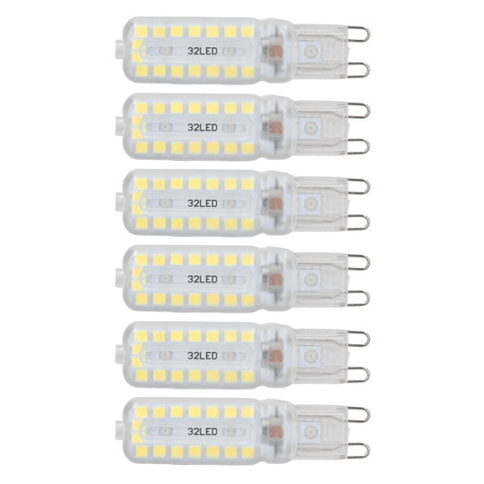 6pcs G9 LED Bulbs 7W Dimmable 360° Illumination Replacement Light Bulb for Wall Desk Cabinet Lamp Natural White 220-240V