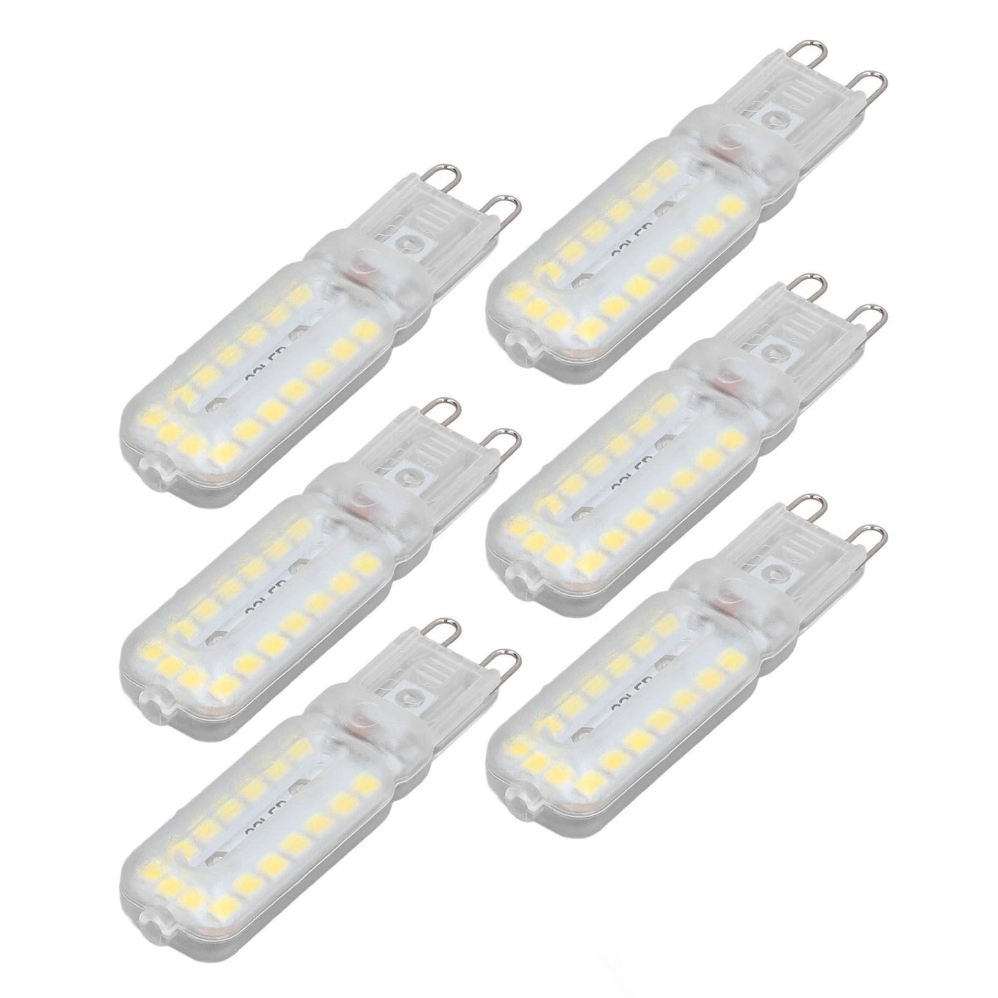6pcs G9 LED Bulbs 7W Dimmable 360° Illumination Replacement Light Bulb for Wall Desk Cabinet Lamp Natural White 220-240V