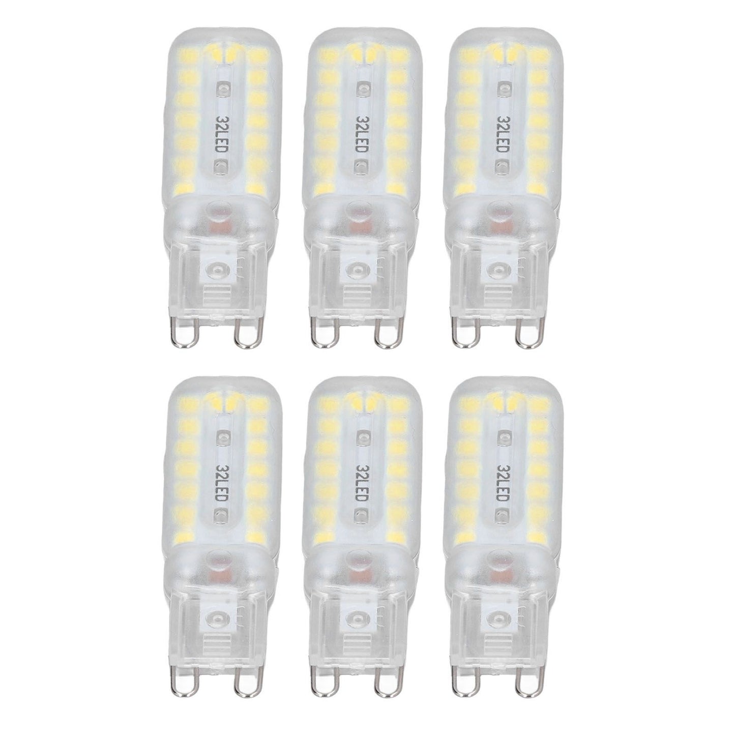 6pcs G9 LED Bulbs 7W Dimmable 360° Illumination Replacement Light Bulb for Wall Desk Cabinet Lamp Natural White 220-240V