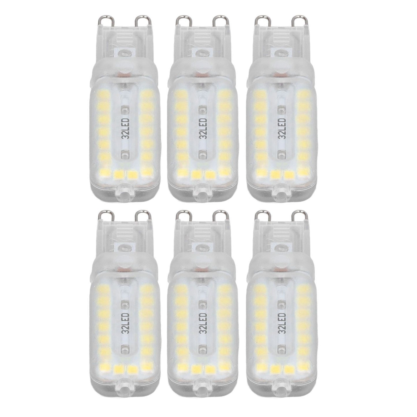 6pcs G9 LED Bulbs 7W Dimmable 360° Illumination Replacement Light Bulb for Wall Desk Cabinet Lamp Natural White 220-240V