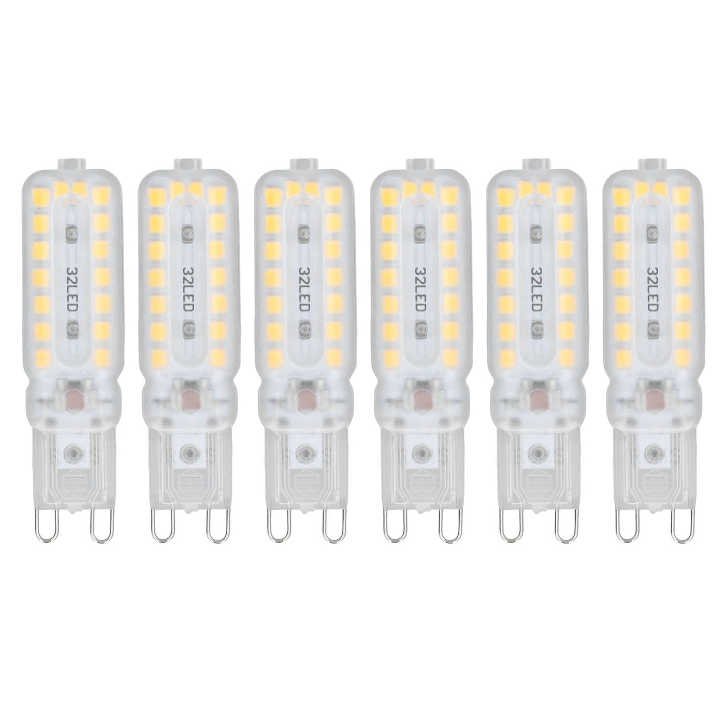 6pcs G9 LED Bulbs 7W Dimmable 360° Illumination Replacement Light Bulb for Wall Desk Cabinet Lamp Warm White 110-140V