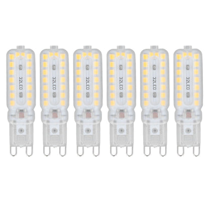 6pcs G9 LED Bulbs 7W Dimmable 360° Illumination Replacement Light Bulb for Wall Desk Cabinet Lamp Warm White 110-140V