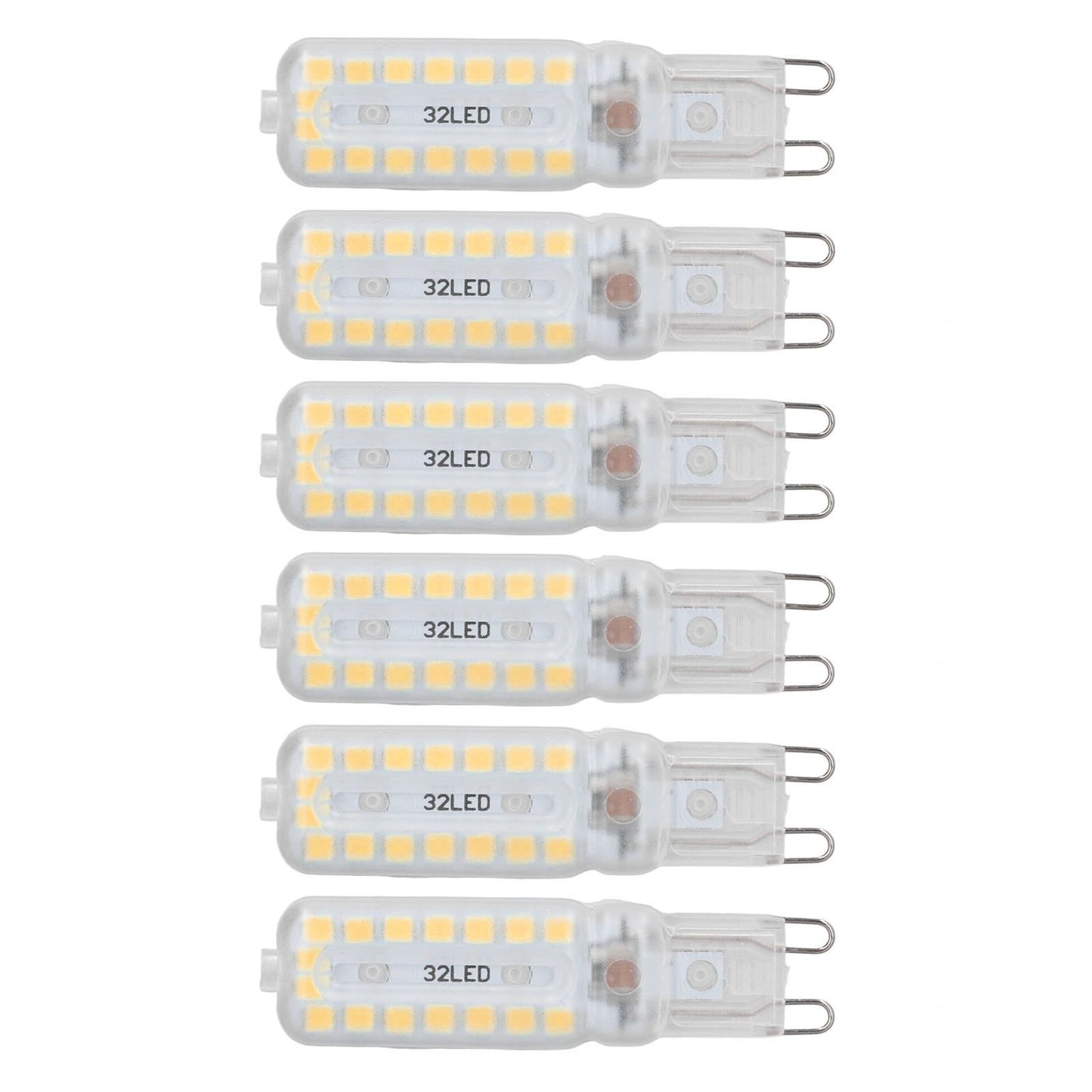 6pcs G9 LED Bulbs 7W Dimmable 360° Illumination Replacement Light Bulb for Wall Desk Cabinet Lamp Warm White 110-140V