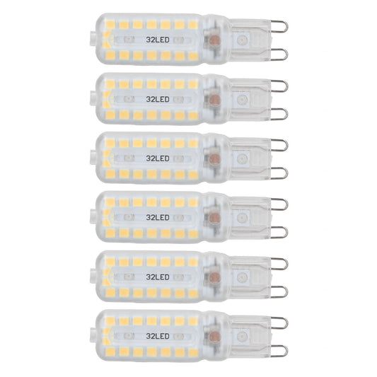 6pcs G9 LED Bulbs 7W Dimmable 360° Illumination Replacement Light Bulb for Wall Desk Cabinet Lamp Warm White 110-140V