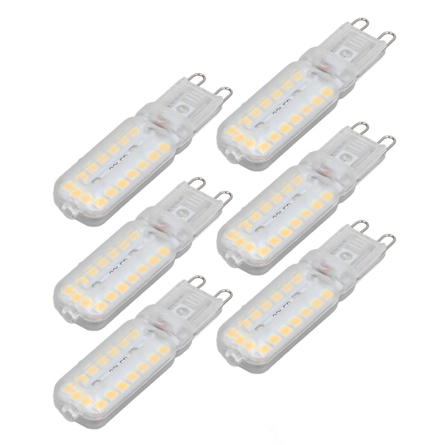 6pcs G9 LED Bulbs 7W Dimmable 360° Illumination Replacement Light Bulb for Wall Desk Cabinet Lamp Warm White 110-140V