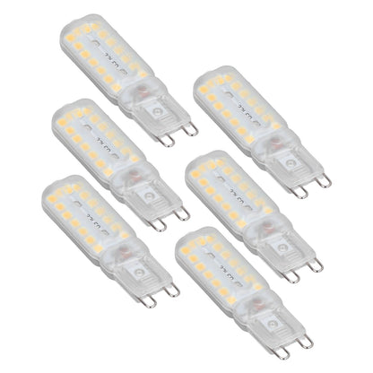 6pcs G9 LED Bulbs 7W Dimmable 360° Illumination Replacement Light Bulb for Wall Desk Cabinet Lamp Warm White 110-140V