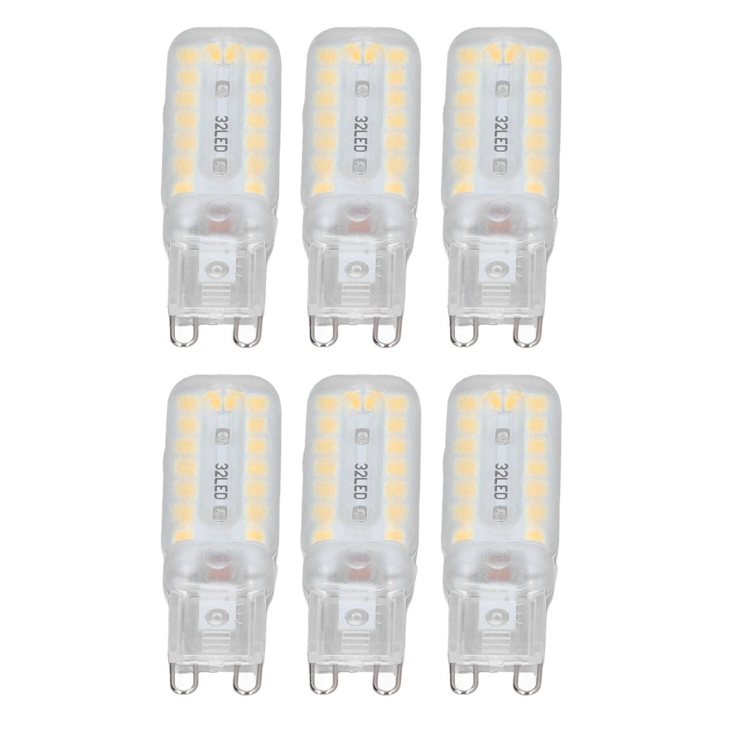 6pcs G9 LED Bulbs 7W Dimmable 360° Illumination Replacement Light Bulb for Wall Desk Cabinet Lamp Warm White 110-140V