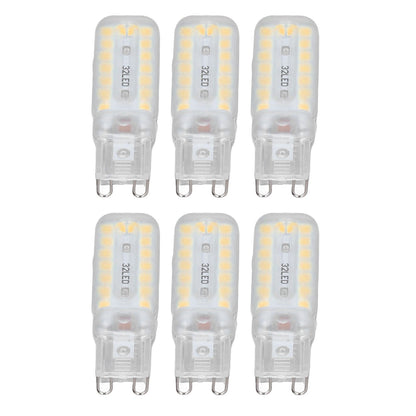6pcs G9 LED Bulbs 7W Dimmable 360° Illumination Replacement Light Bulb for Wall Desk Cabinet Lamp Warm White 110-140V