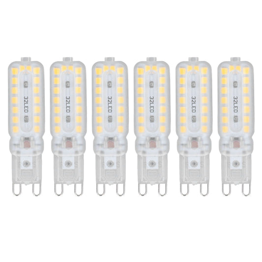 6pcs G9 LED Bulbs 7W Dimmable 360° Illumination Replacement Light Bulb for Wall Desk Cabinet Lamp Warm White 220-240V