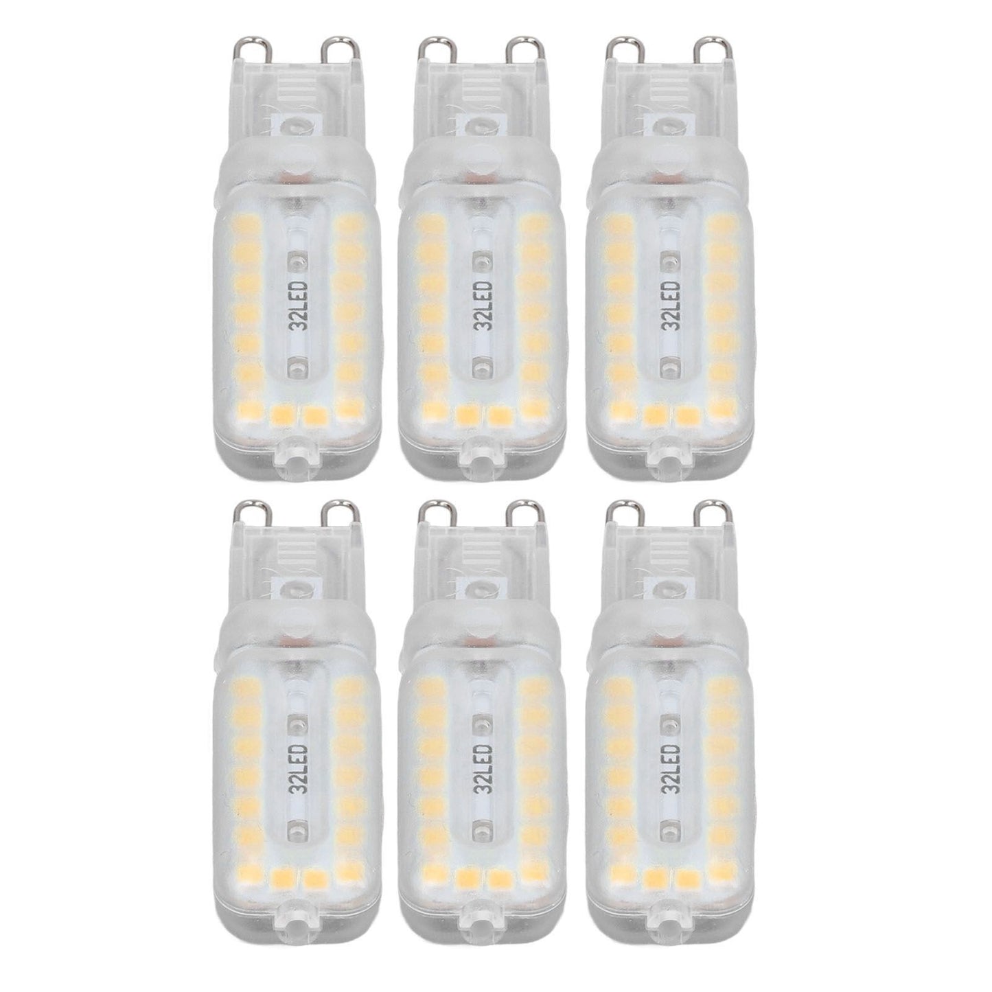 6pcs G9 LED Bulbs 7W Dimmable 360° Illumination Replacement Light Bulb for Wall Desk Cabinet Lamp Warm White 220-240V