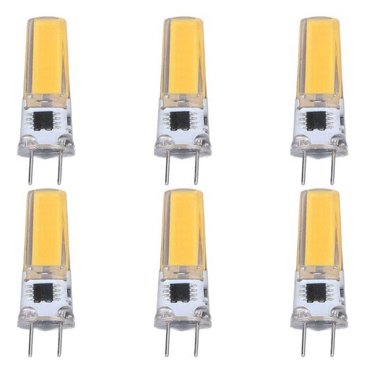 6Pcs G8 LED Bulb 5W Dimmable 2508 COB Energy Saving Easy Installation 360 Degrees 50000 Hours Stable 5W Bulbs 100‑120V Warm White