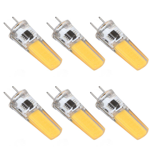 6Pcs G8 LED Bulb 5W Dimmable 2508 COB Energy Saving Easy Installation 360 Degrees 50000 Hours Stable 5W Bulbs 100‑120V Warm White