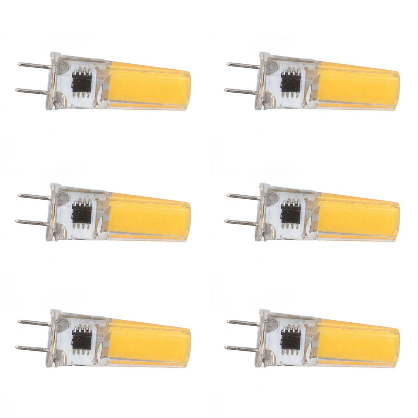 6Pcs G8 LED Bulb 5W Dimmable 2508 COB Energy Saving Easy Installation 360 Degrees 50000 Hours Stable 5W Bulbs 100‑120V Warm White