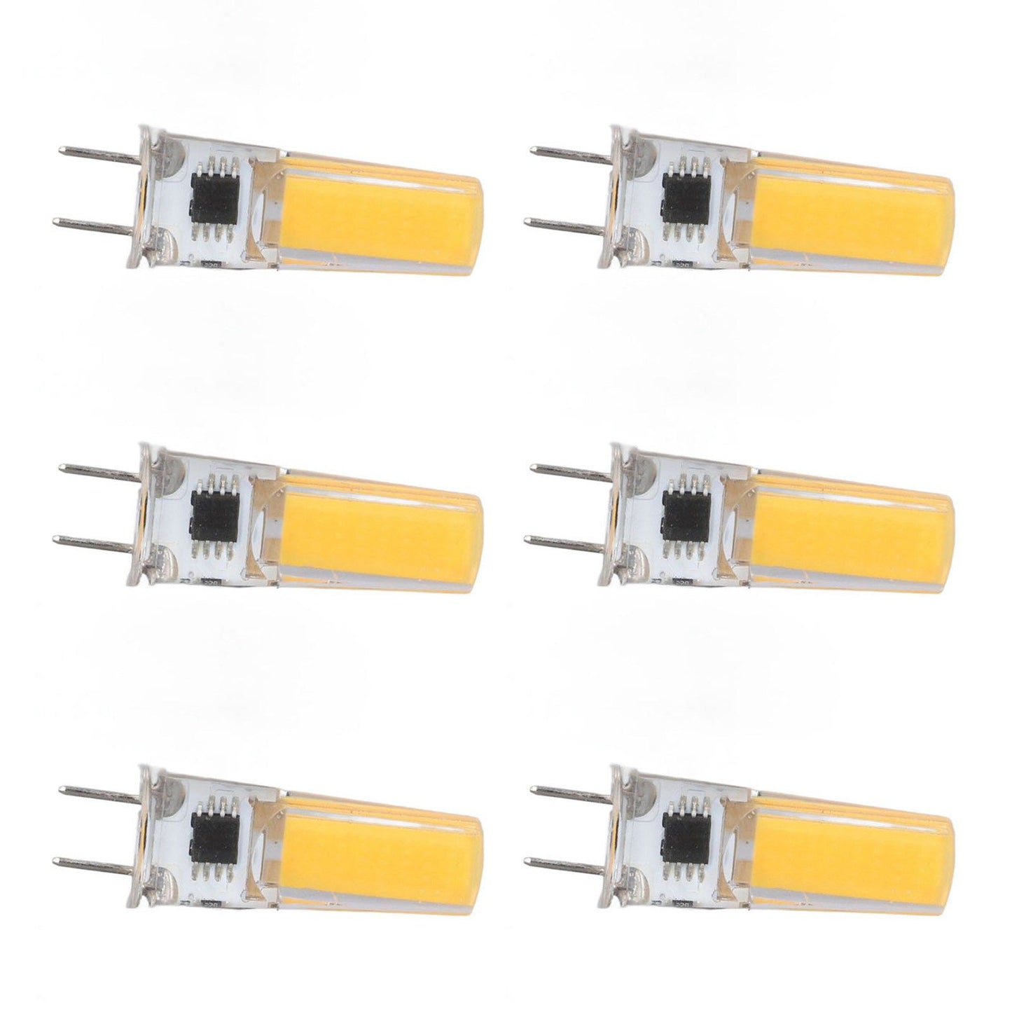 6Pcs G8 LED Bulb 5W Dimmable 2508 COB Energy Saving Easy Installation 360 Degrees 50000 Hours Stable 5W Bulbs 100‑120V Warm White