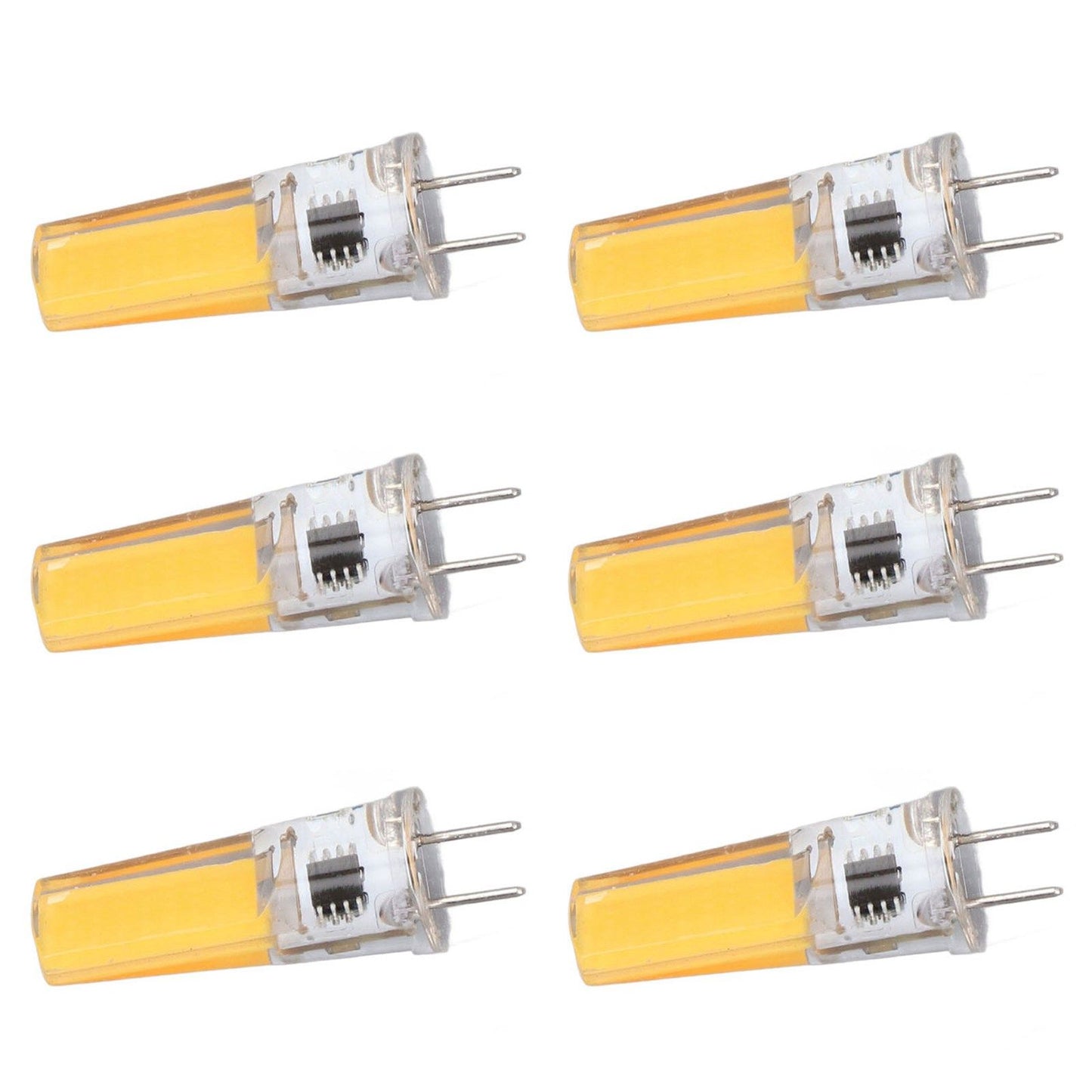 6Pcs G8 LED Bulb 5W Dimmable 2508 COB Energy Saving Easy Installation 360 Degrees 50000 Hours Stable 5W Bulbs 100‑120V Warm White