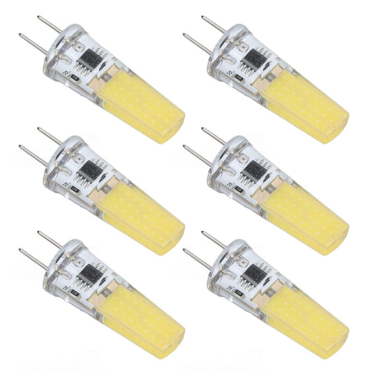 6Pcs G8 LED Bulb 5W Dimmable 2508 COB Energy Saving Easy Installation 360 Degrees 50000 Hours Stable 5W Bulbs 100‑120V Cold White