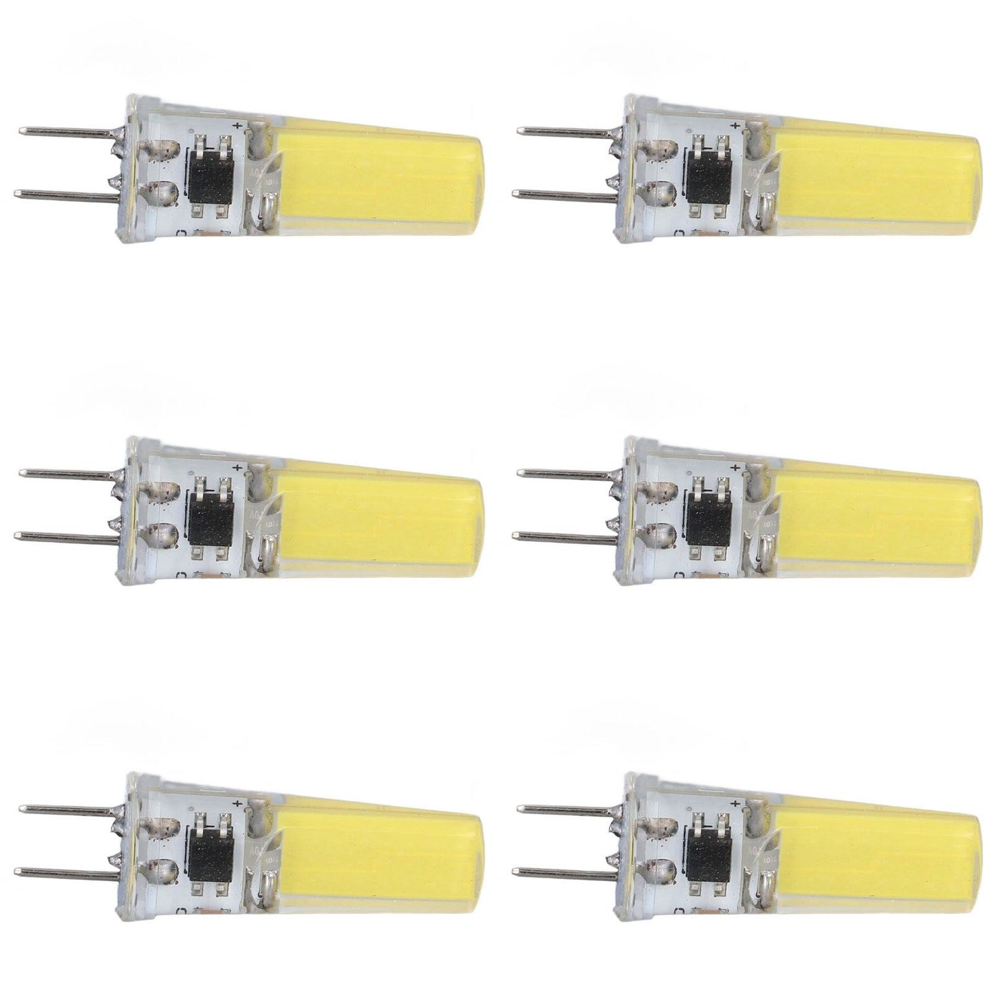 6Pcs G8 LED Bulb 5W Dimmable 2508 COB Energy Saving Easy Installation 360 Degrees 50000 Hours Stable 5W Bulbs 100‑120V Cold White